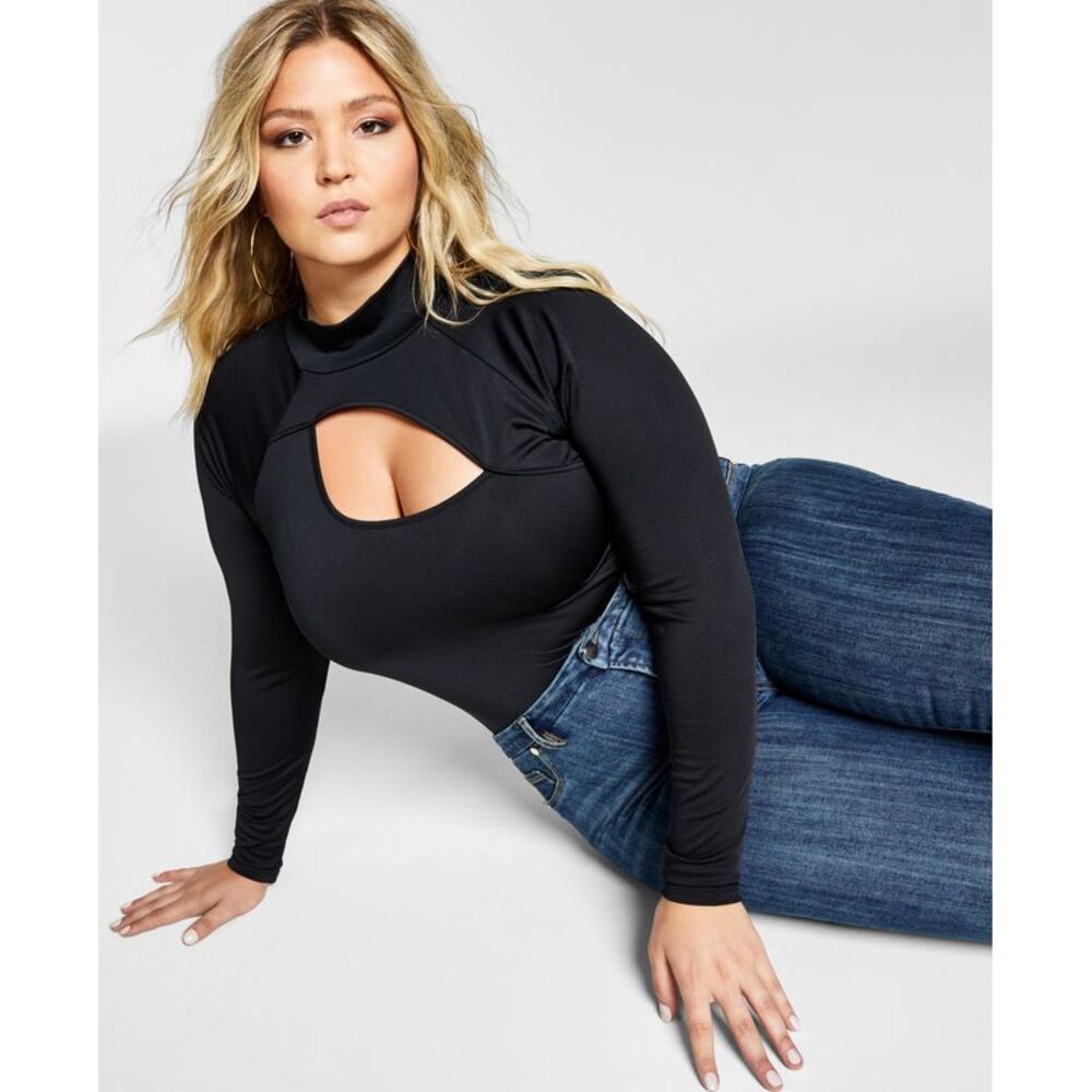 Nina Parker Trendy Plus Size Cutout Bodysuit